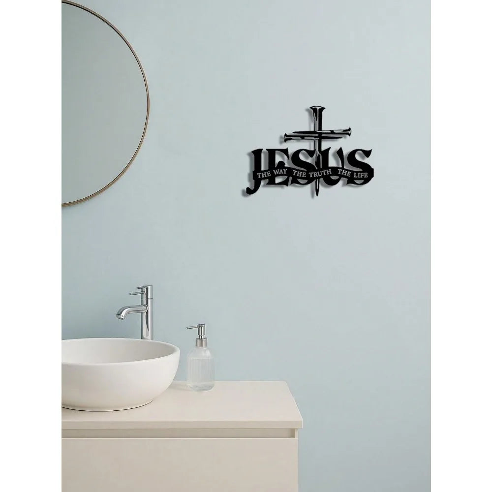 Jesus Cross Metal Wall Sculpture Christian Wall Art