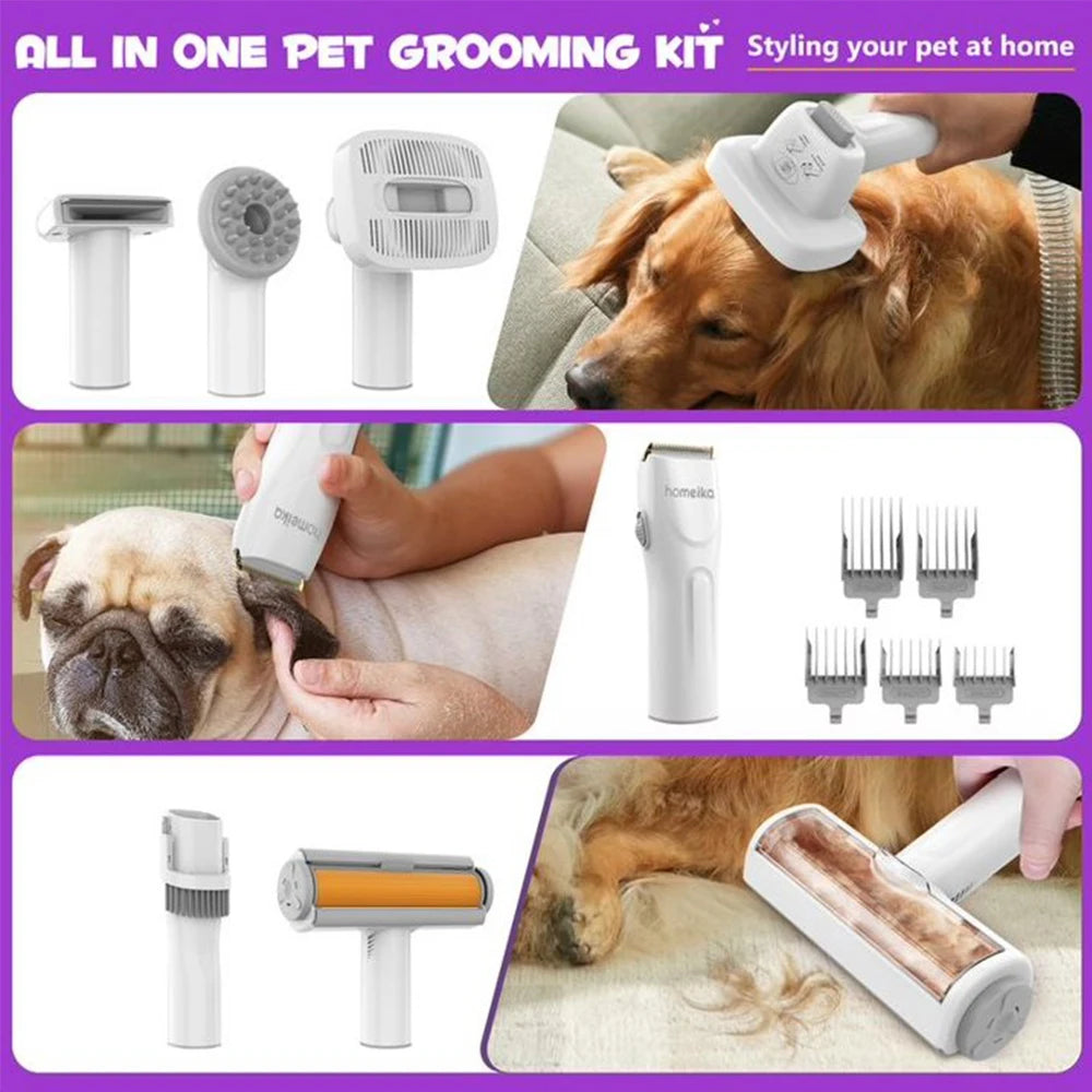 Silent Pet Vacuum – Hair Removal Grooming Brush for Dogs & Cats