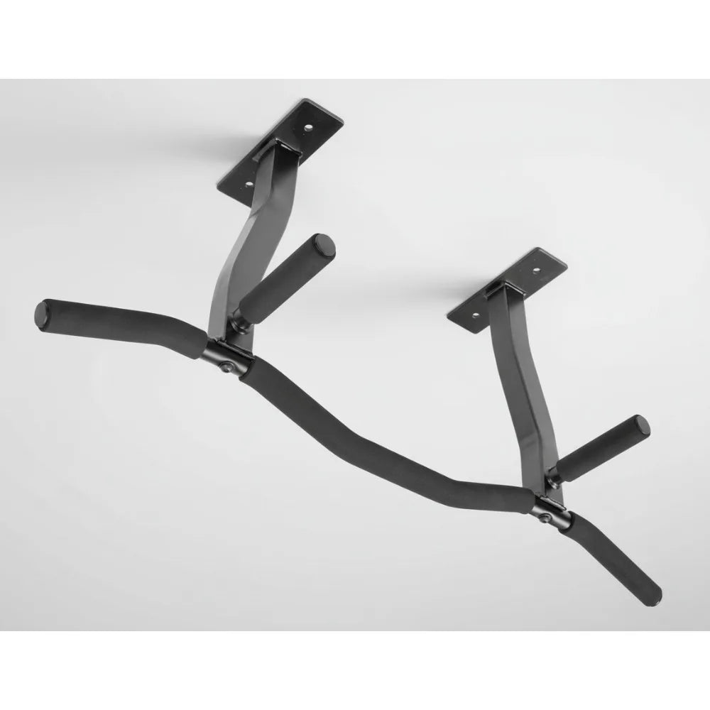 Ceiling-Mount Pull-Up Bar – Reversible Risers, 4-Grip Home Gym Bar