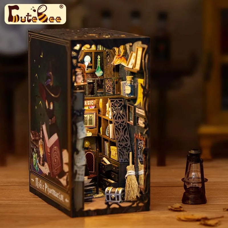Wooden 3D Puzzle DIY Book Nook Kit Miniature Dollhouse