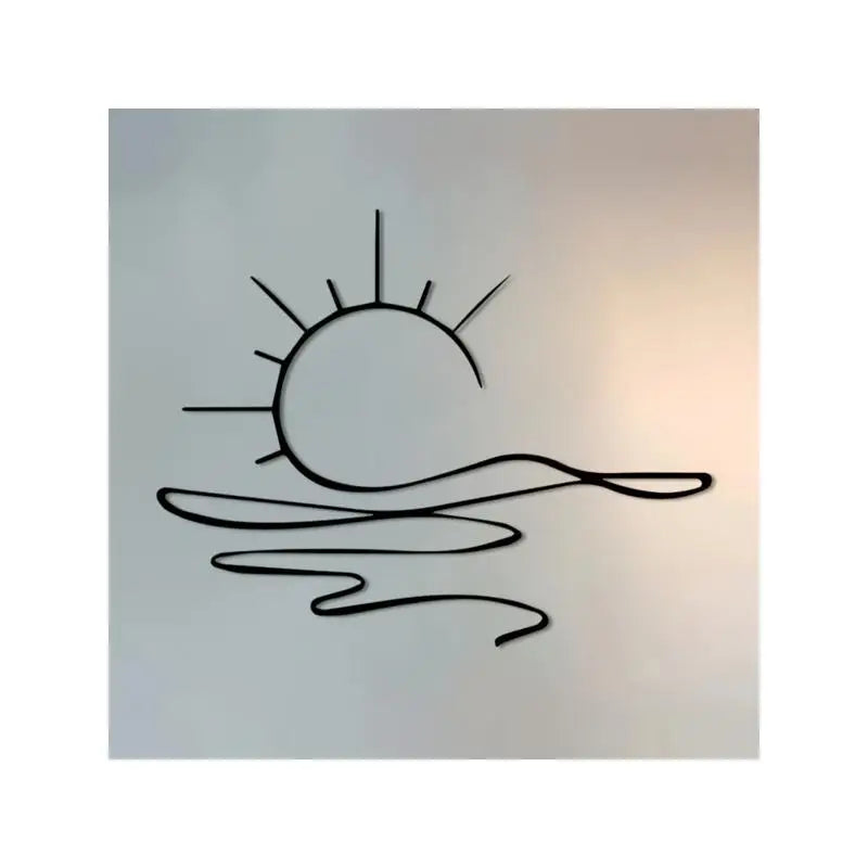 Modern Minimalist Sunrise Wall Art – Abstract Iron Sculpture