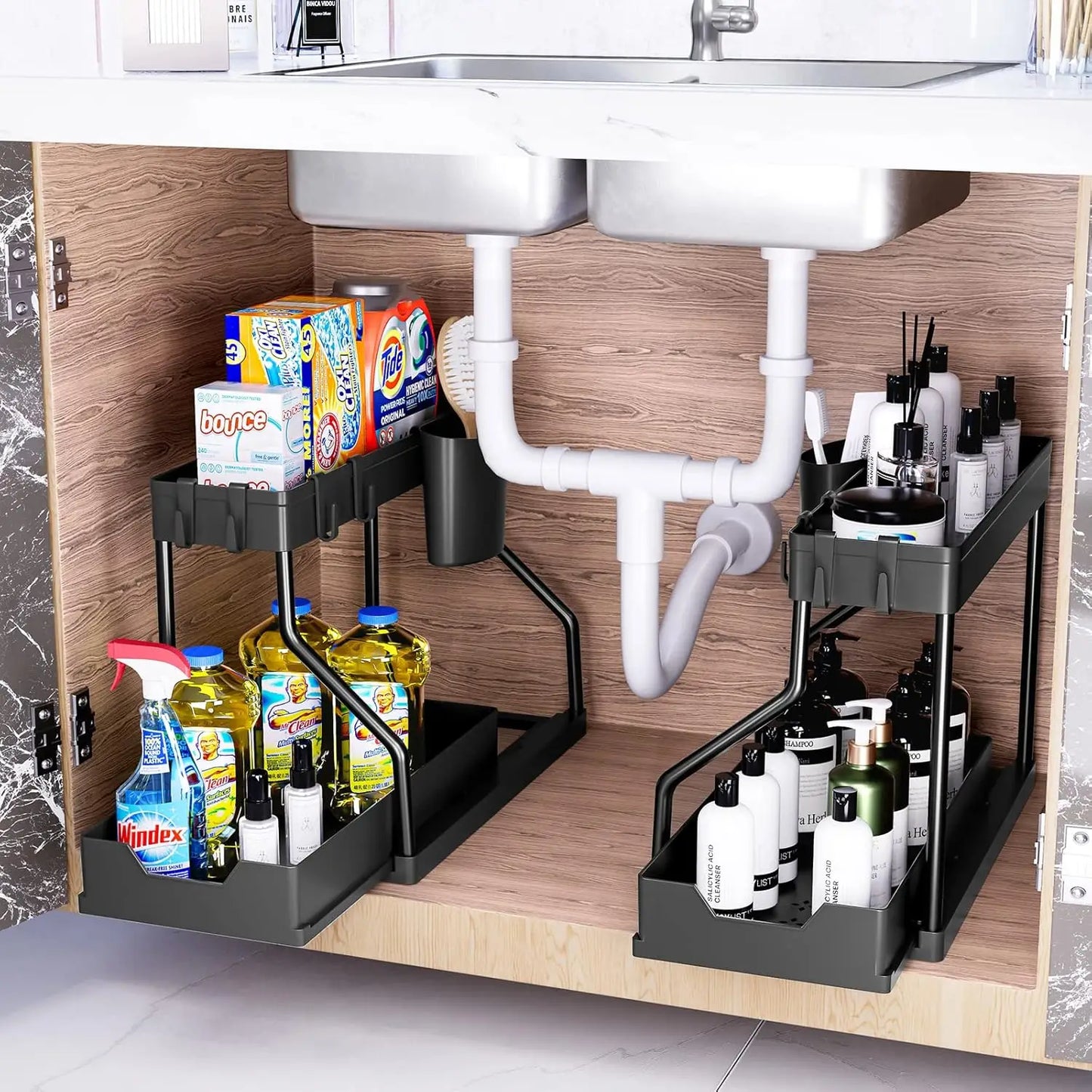 Under-Sink Multi-Purpose, Kitchen, Bathroom Storage Basket