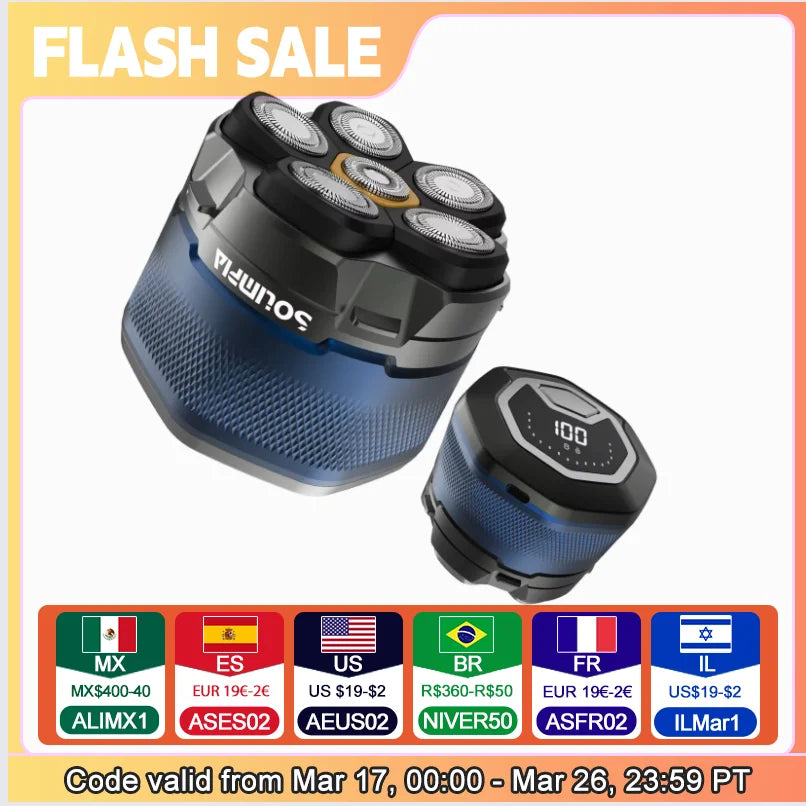 Men’s Head Shaver – Electric Razor, Hypoallergenic Blades for Sensitive Skin