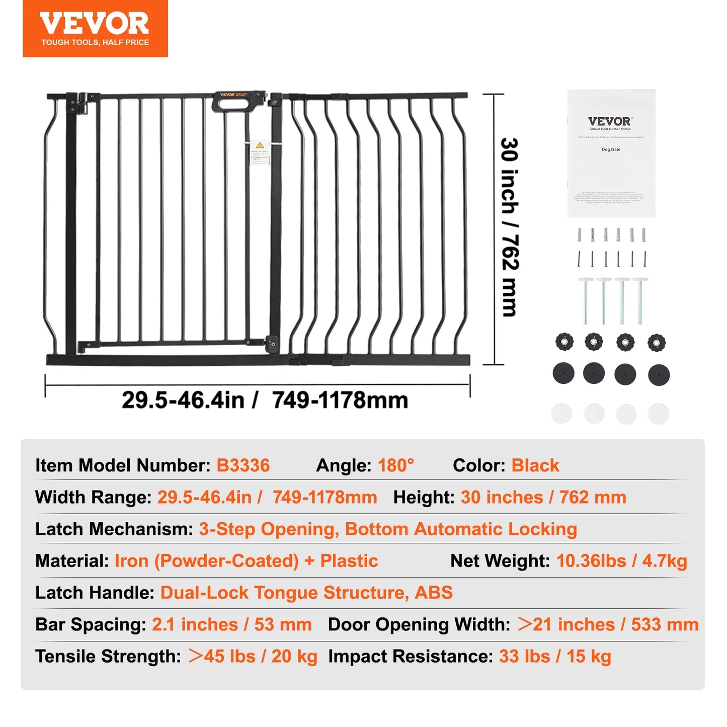 Extra Tall Pet & Child Safety Gate, Easy Step Walk-Thru