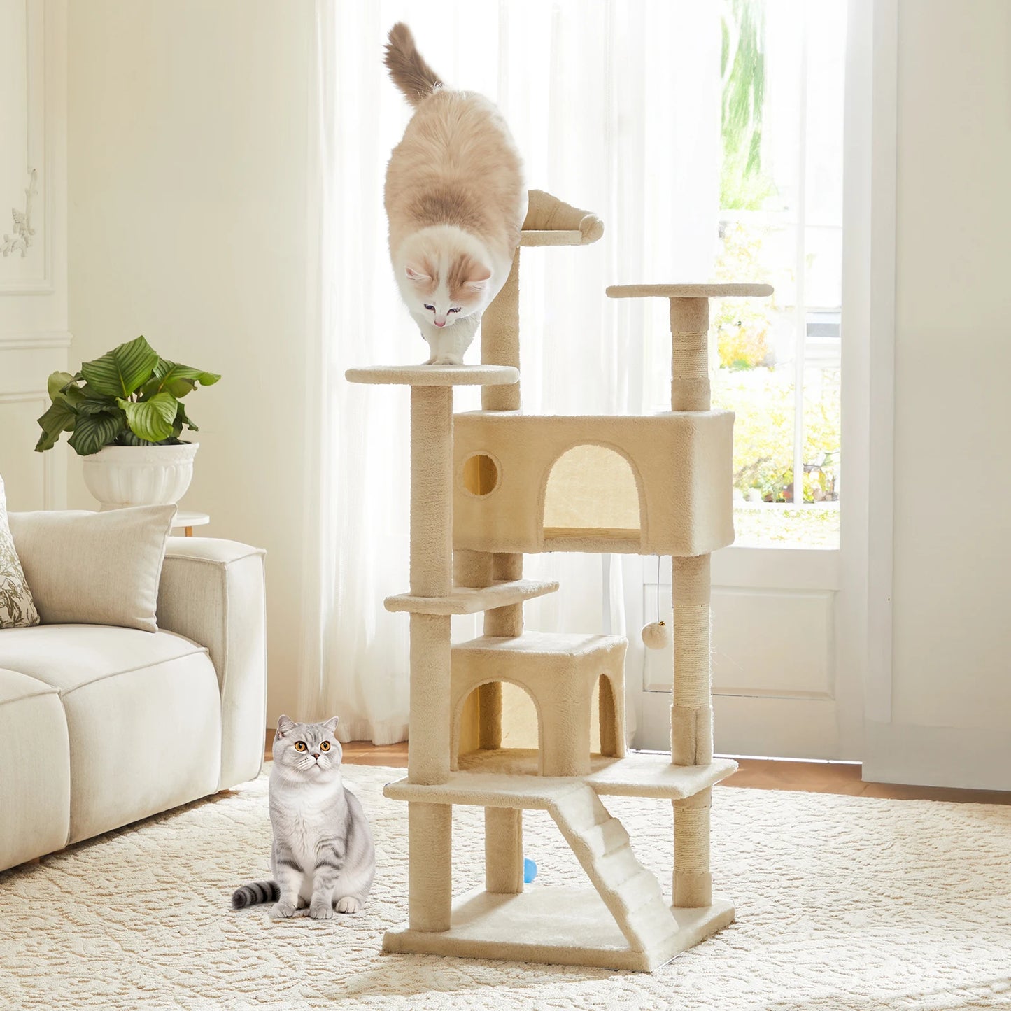 Cat Tower – Multi-Level Indoor Play Tree with Scratching Posts & Plush Kitty Condo