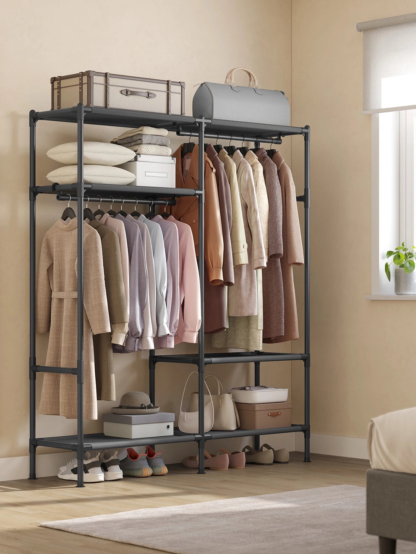 SONGMICS 74.8" Heavy-Duty Garment Rack with Shelves

Premium Description: