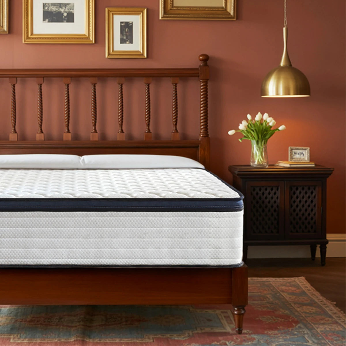 Hybrid Mattress Medium Firm Cooling Mattress, Pressure Relief, Motion Isolation