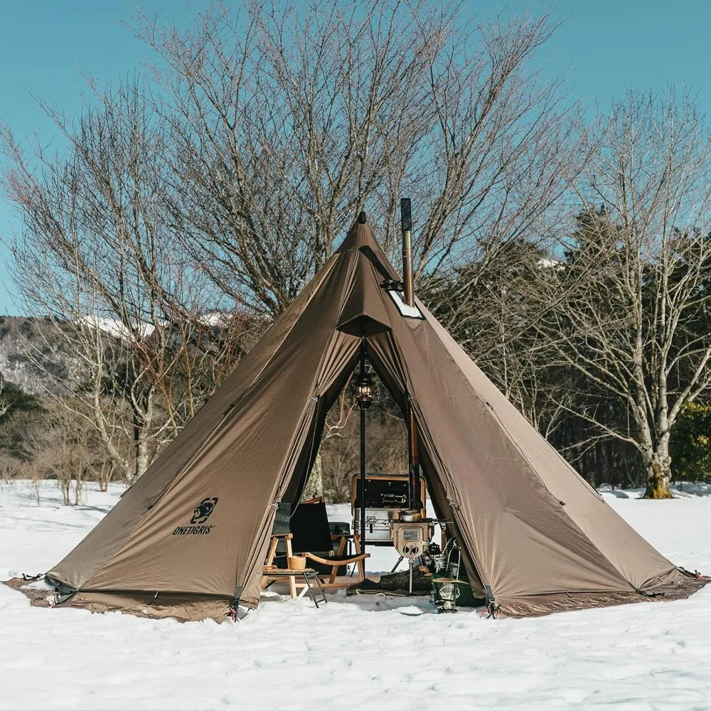 Rock Fortress 4-Season Hot Tent with Stove Jack – Waterproof Tipi