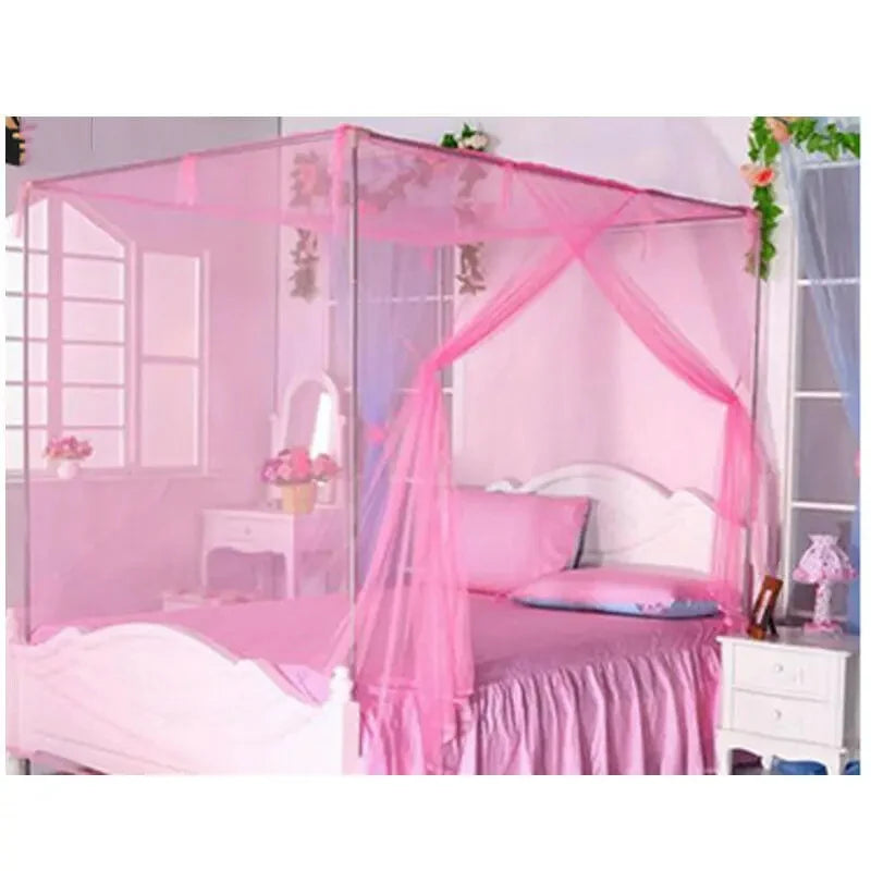 2024 Summer 4-Corner Bed Canopy Mosquito Net – Lightweight Double Bed Protection for Home, Fashionable Bedding