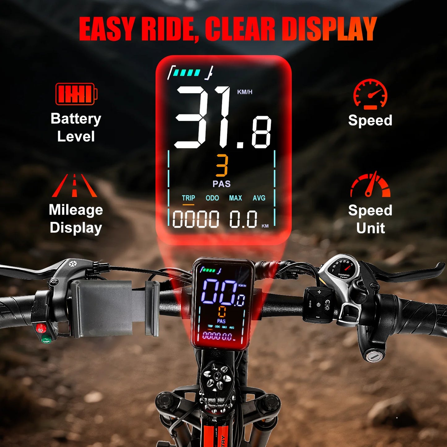 EOEOTWO E01 26" Fat Tire Electric Bike – 1500W Peak, 34MPH, 60-Mile Range, UL2849 Certified