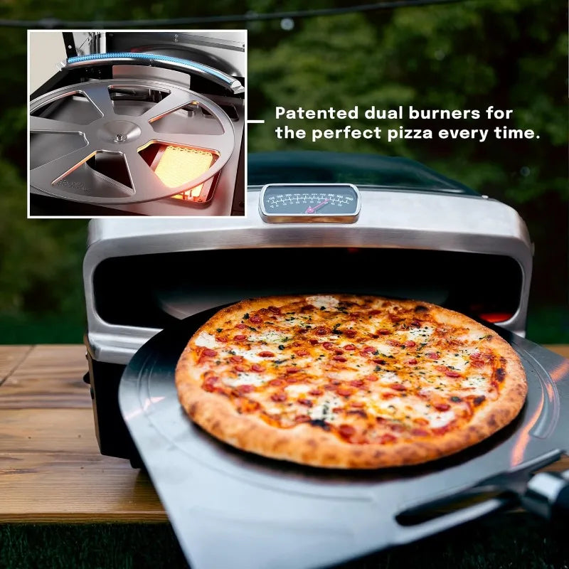 Versa 16" Propane Gas Outdoor Pizza Oven – Rotating Stone, Portable Kitchen Appliance