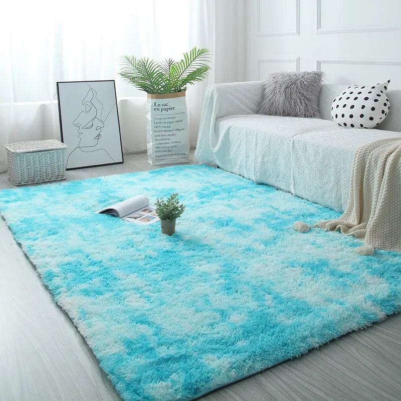 White Fluffy Furry Rug – Modern Soft Carpet for Living Room & Bedroom