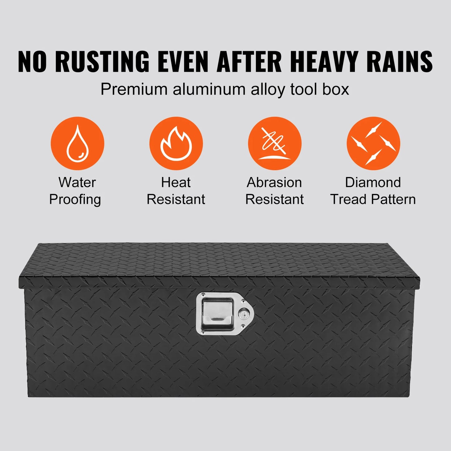VEVOR Heavy Duty Aluminum Truck Bed Toolbox – Diamond Plate Toolbox