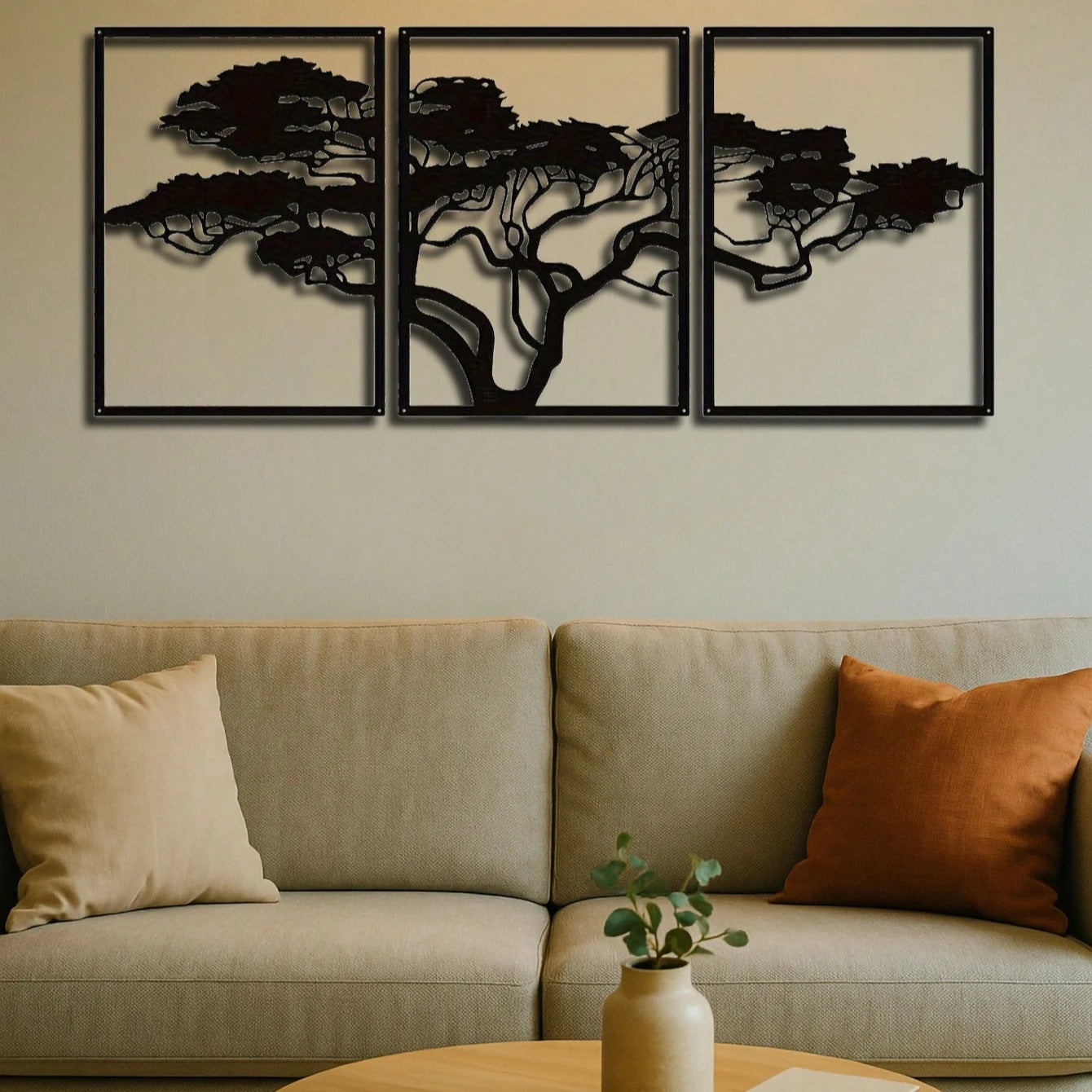 Handcrafted African Tree of Life Wall Sculpture – Metal Design, Boho Tribal Art