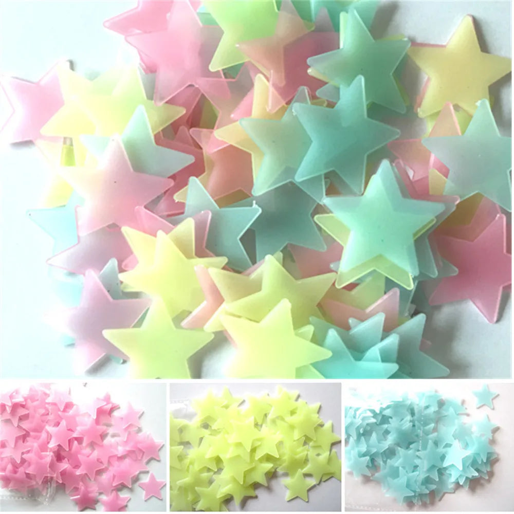 Luminous Star Wall Stickers – Glow-in-the-Dark Space Decorations