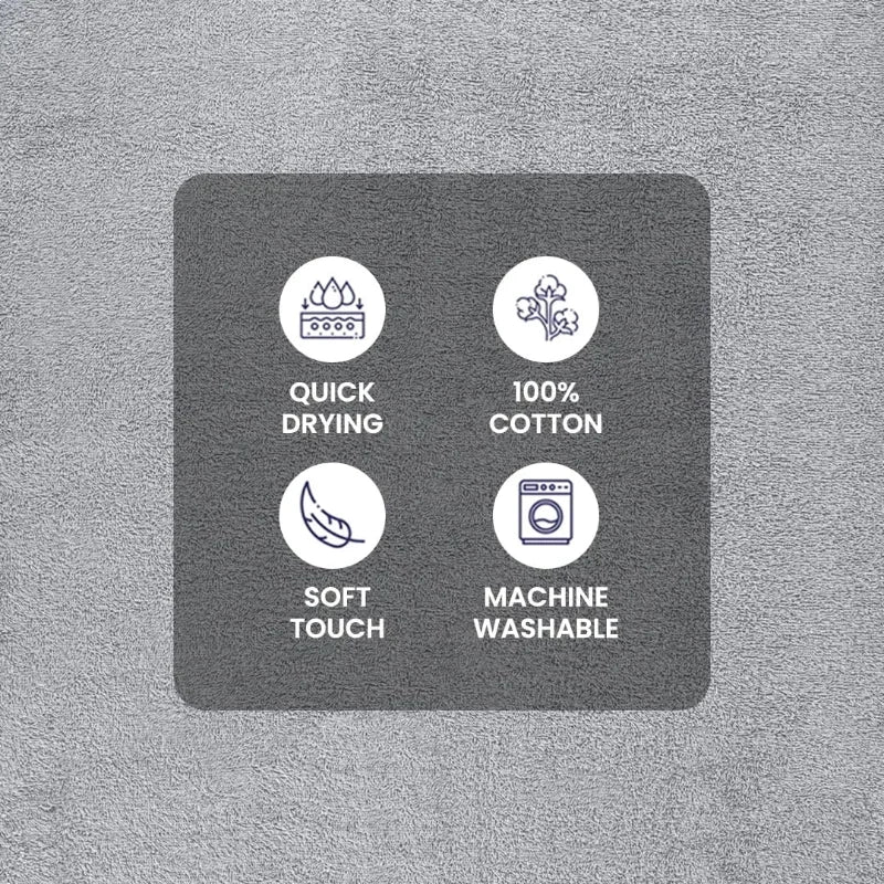 10-Piece Grey Towel Set – Ultra-Soft, Absorbent & Durable Cotton Bath Towels