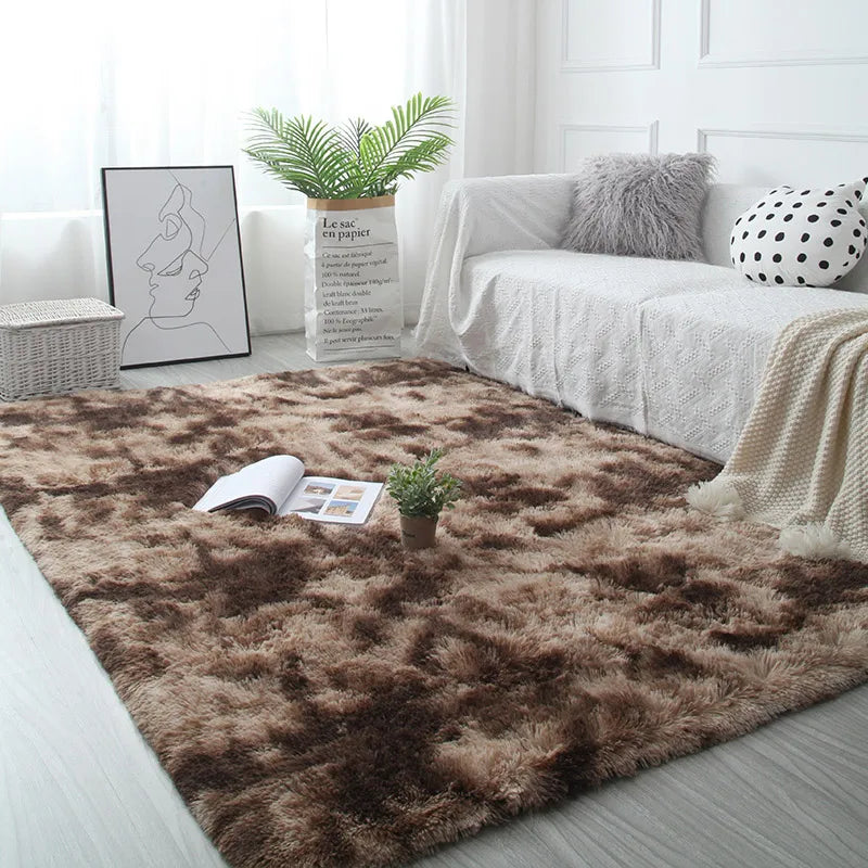 White Fluffy Furry Rug – Modern Soft Carpet for Living Room & Bedroom