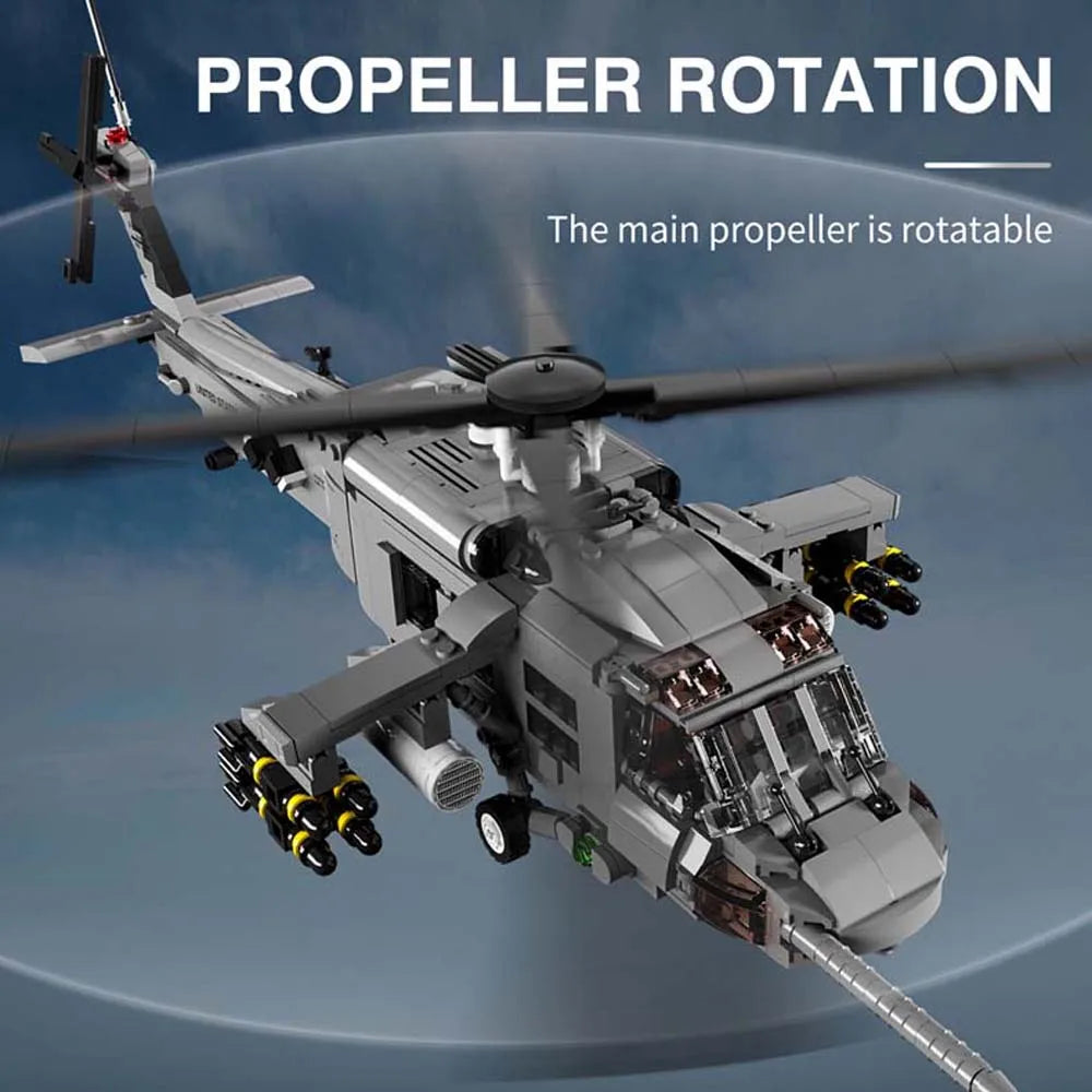 M7003 UH-60 Black Hawk Helicopter Building Blocks – 1159 PCS Aircraft Model for Teens & Adults