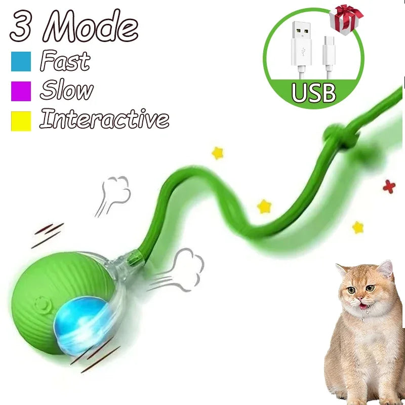 Cat Interactive Ball Toys – Automatic Rolling Rechargeable Pet Toy