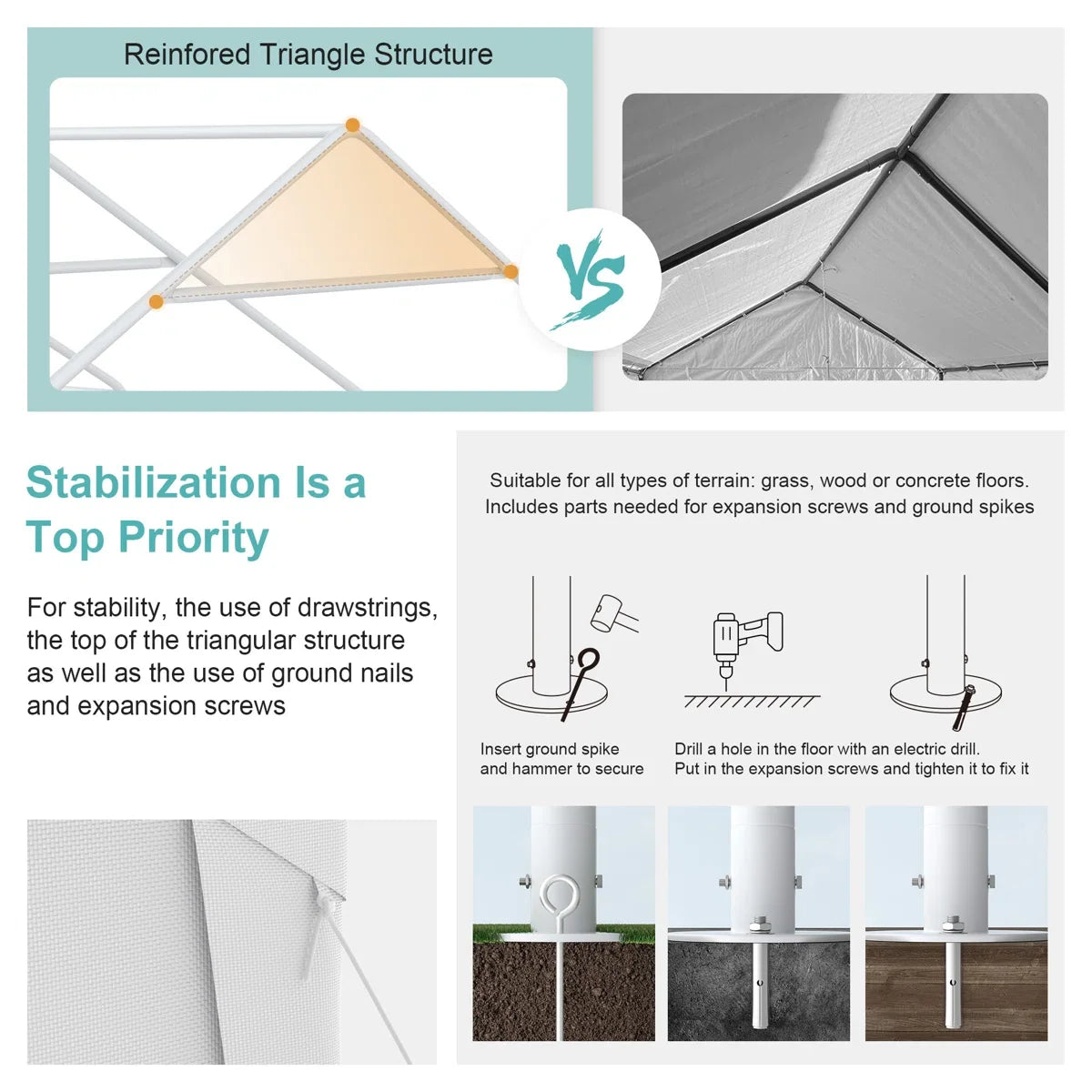 Large Heavy-Duty Canopy Tent – Versatile Shelter for Parties, Carport & Garage