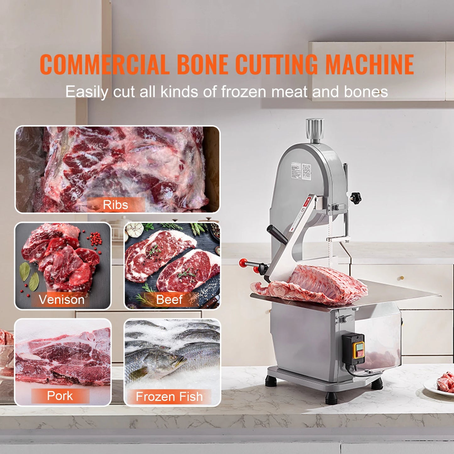 Commercial Electric Meat & Bone Bandsaw – Stainless Steel Blade