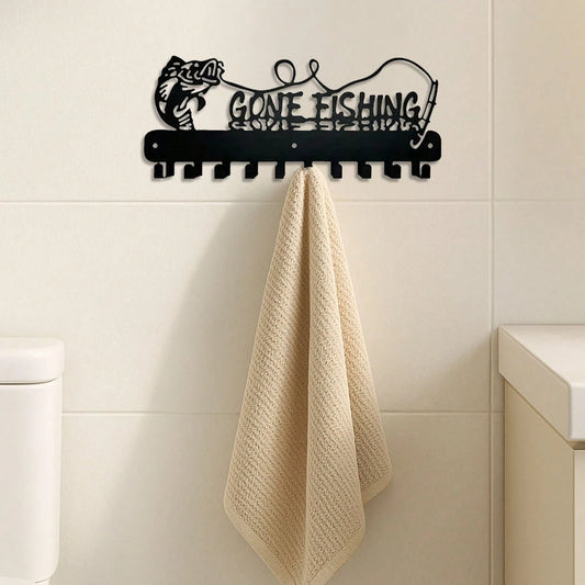 Modern Black Metal Wall Hook, Decorative Hanger Wall Sculpture