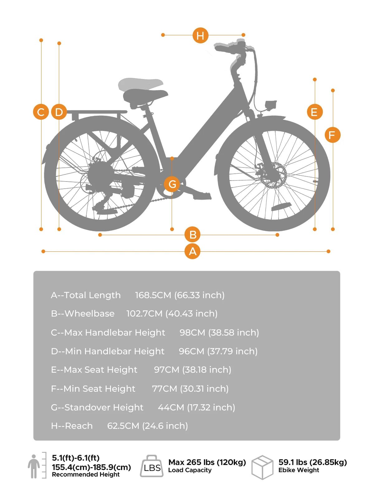 Mile City 26" E-Bike – 120km Range Urban Commuter with 250W Motor & 36V 13Ah Battery