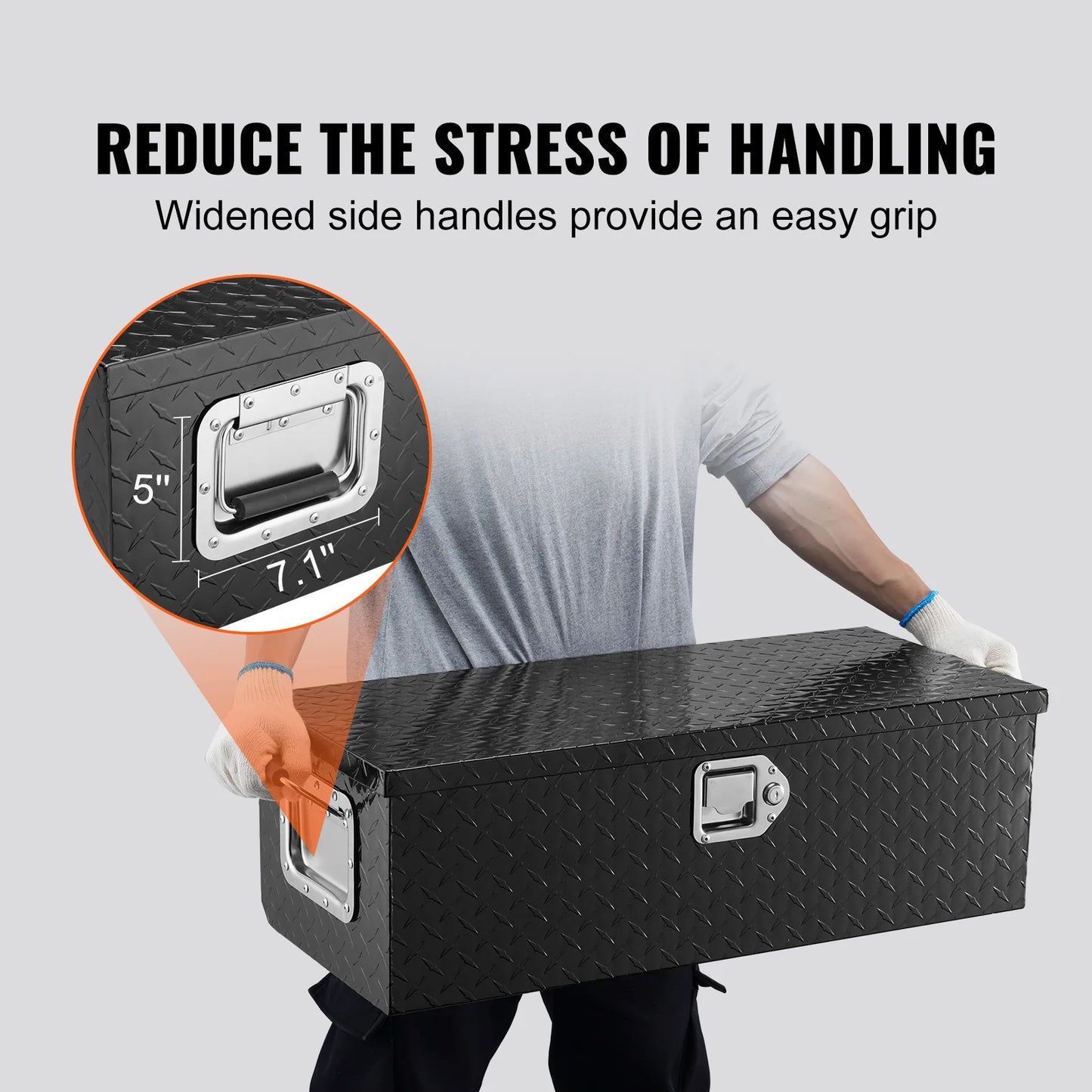 VEVOR Heavy Duty Aluminum Truck Bed Toolbox – Diamond Plate Toolbox