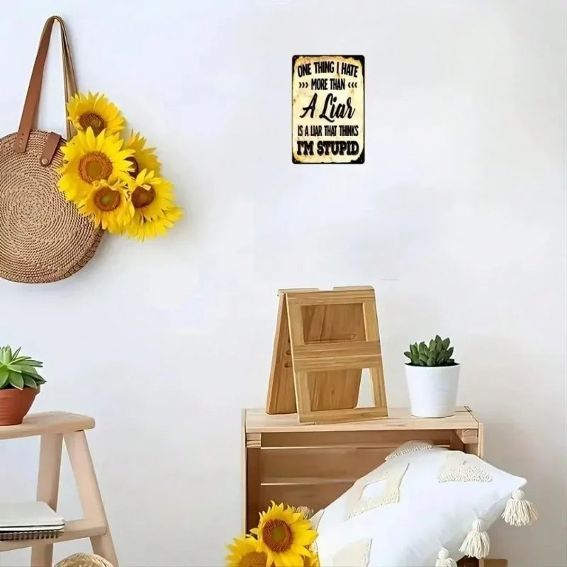 Funny Vintage Metal Wall Sign – “I Hate Being Sexy”