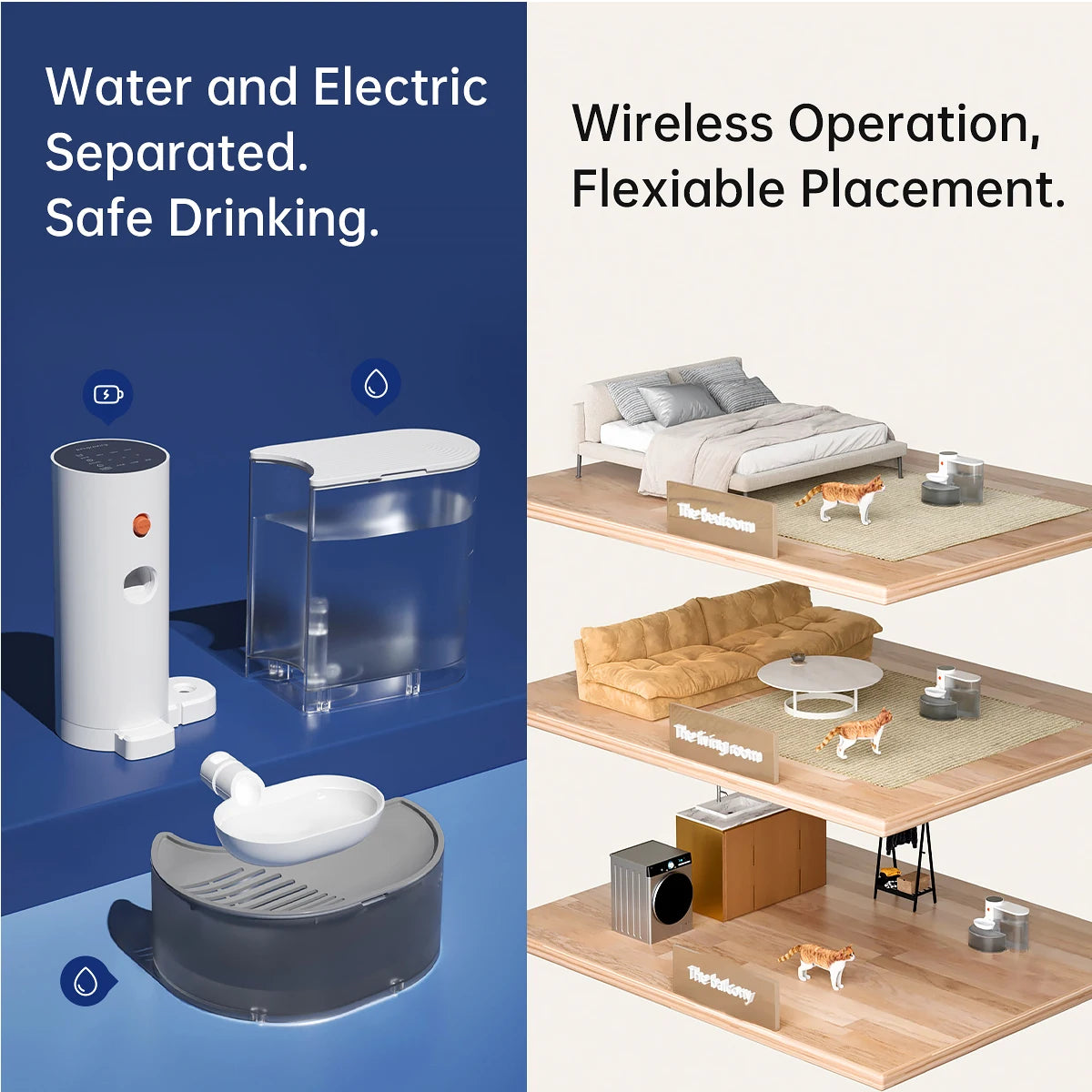 Smart Rechargeable Pet Water Fountain – Automatic Wireless Feeder