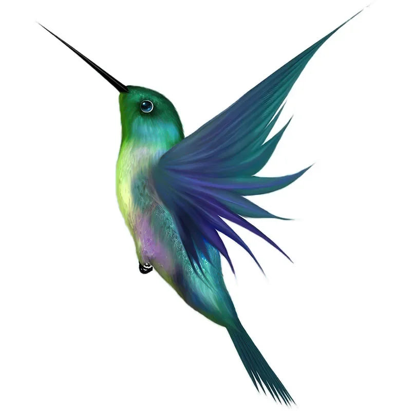 Beautiful Hummingbird Hand-Painted Bird Sticker – Decorative Art