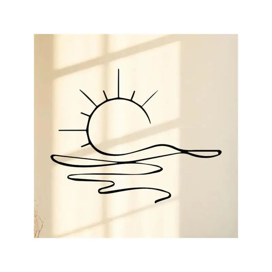Modern Minimalist Sunrise Wall Art – Abstract Iron Sculpture