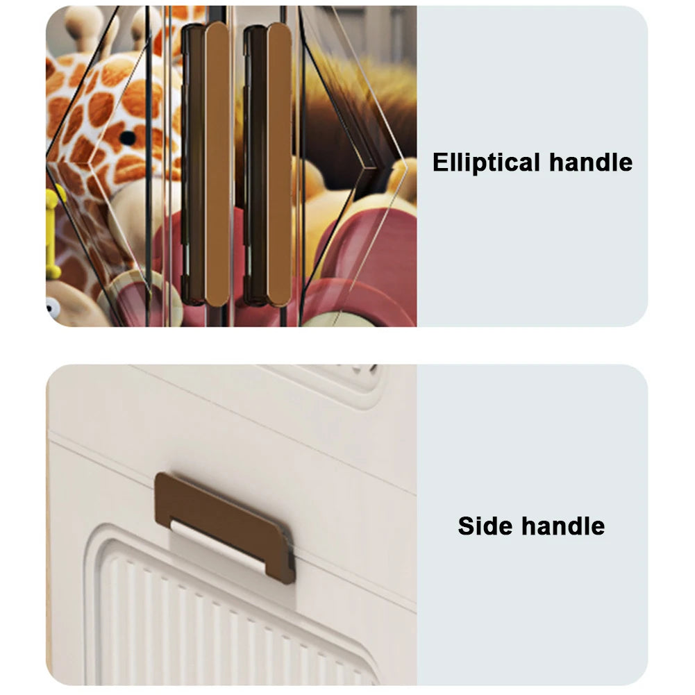 Stackable Storage Bins with Lids, Doors & Wheels – Foldable Storage Drawers