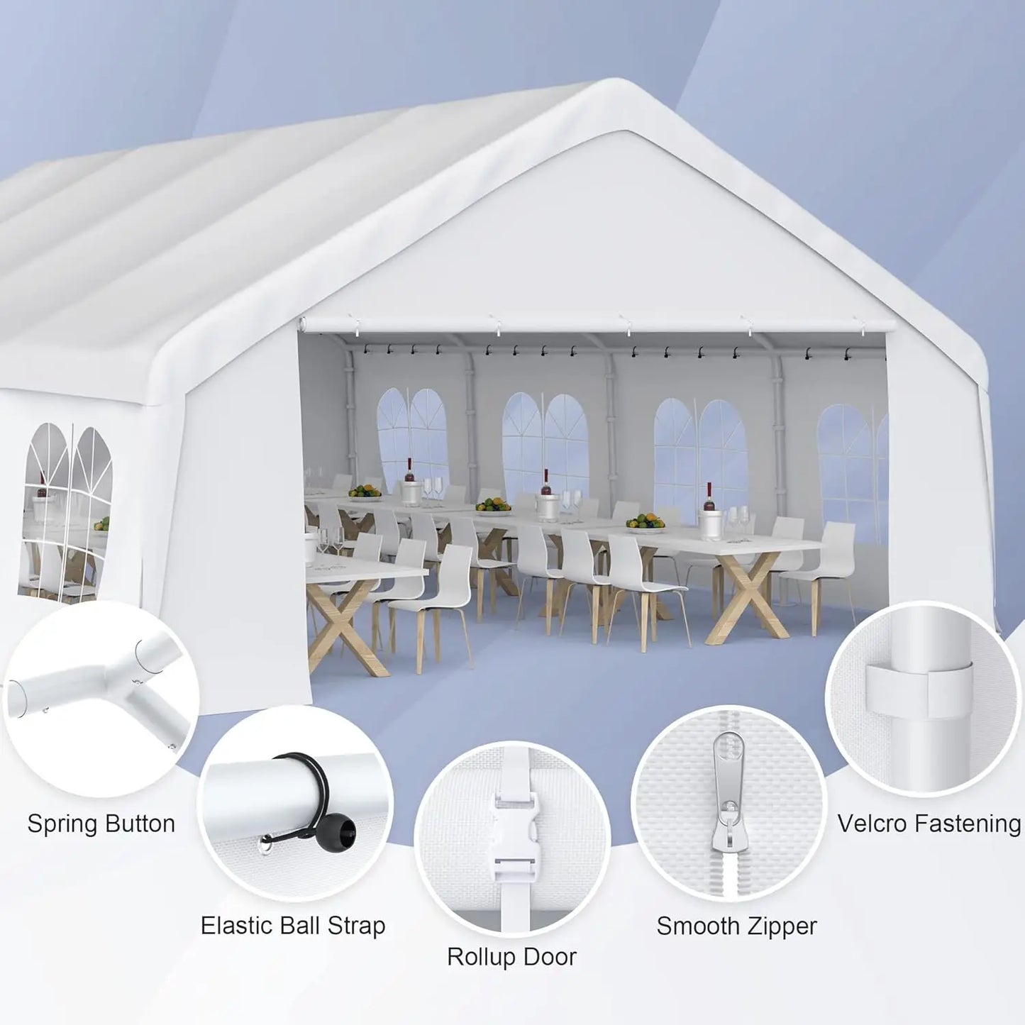 Large Heavy-Duty Canopy Tent – Versatile Shelter for Parties, Carport & Garage