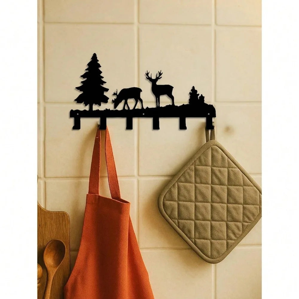 Black Metal Wall Hooks – Modern Home Decor & Functional Wall Sculpture