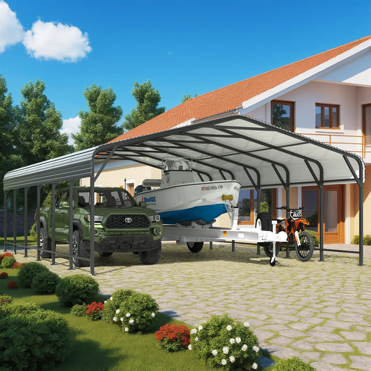 Heavy Duty Galvanized Metal Carport – Pickup Truck Shelter