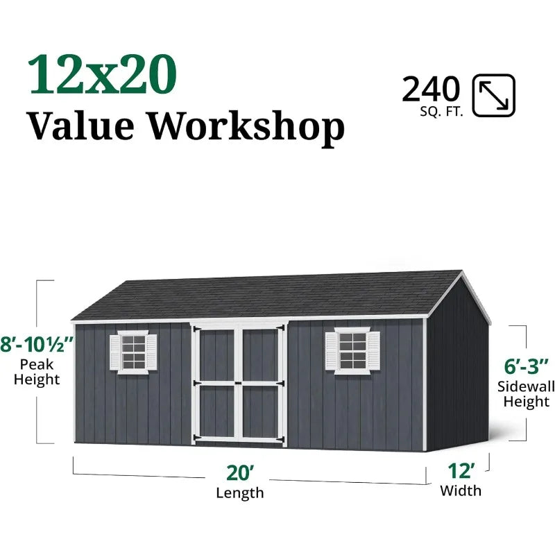 DIY Wood Workshop Shed with Windows & Floor