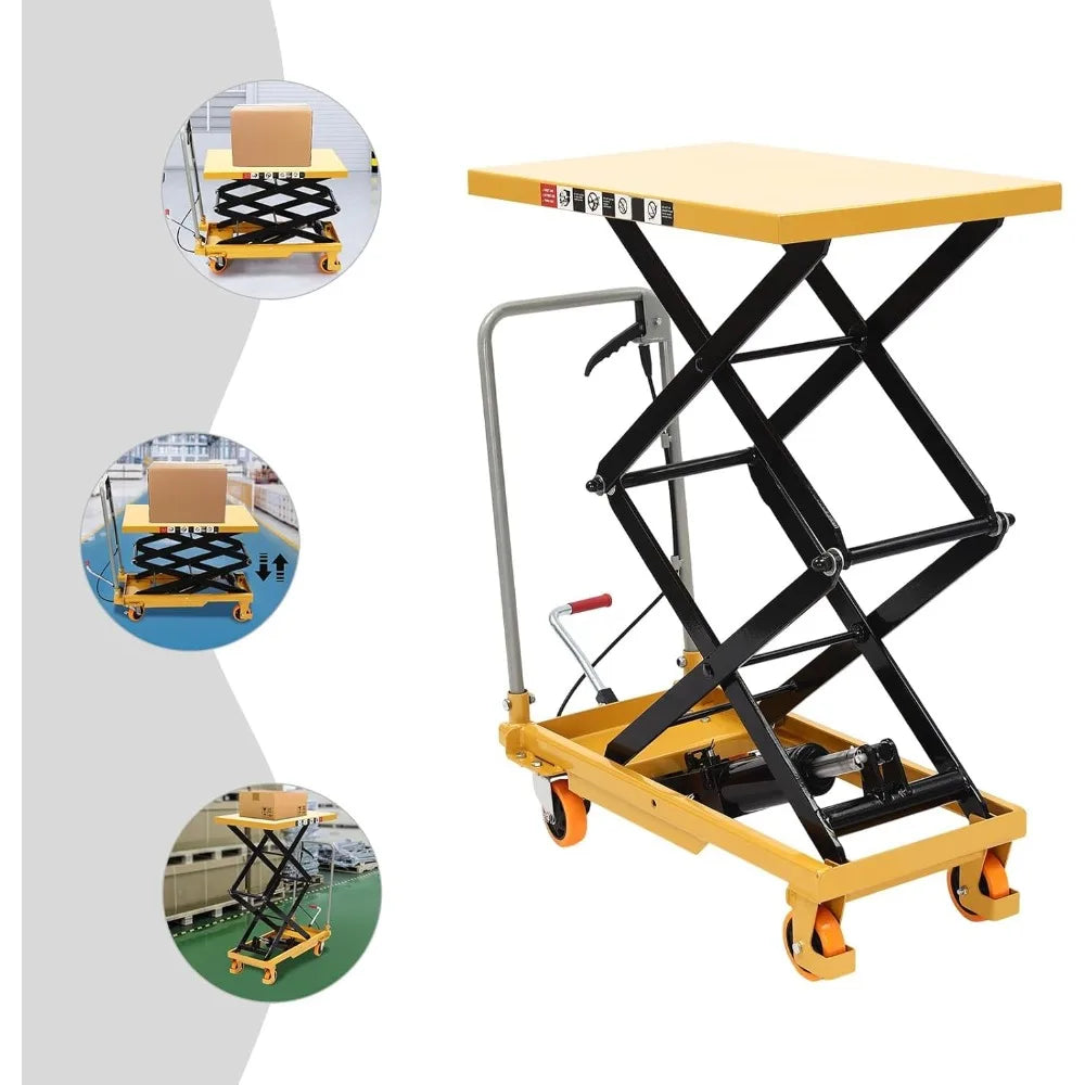 770lbs Steel Hydraulic Scissor Lift Table – Adjustable Heavy-Duty Work Platform