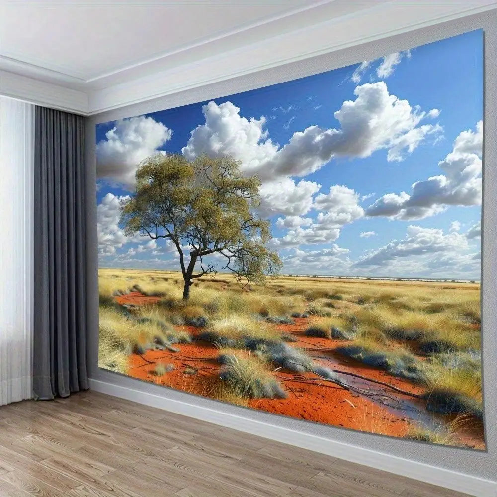 Nature Wall Hanging Tree Tapestry Savannah Landscape