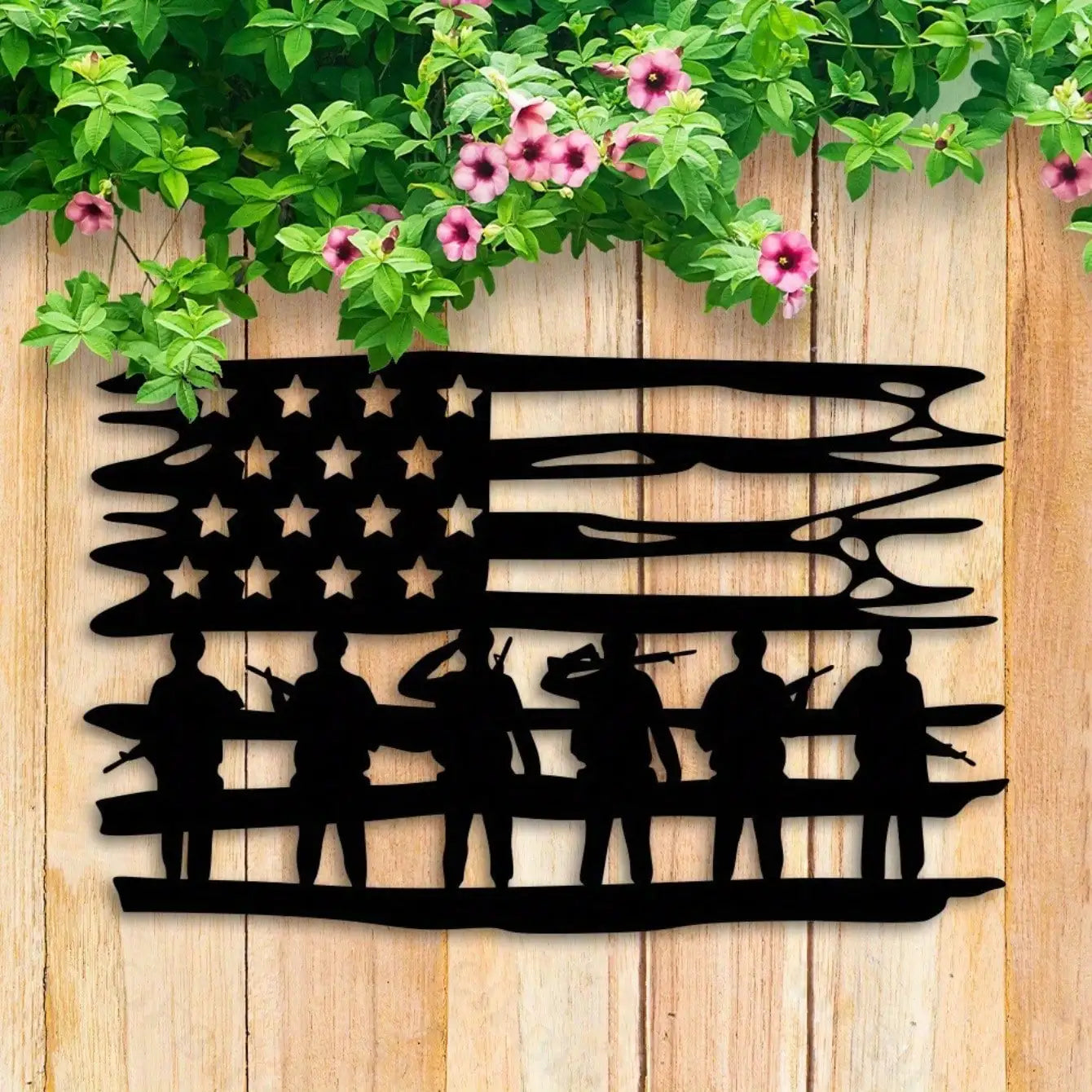 American Flag Gun Metal Wall Art, Home Decor, Wall Sculpture